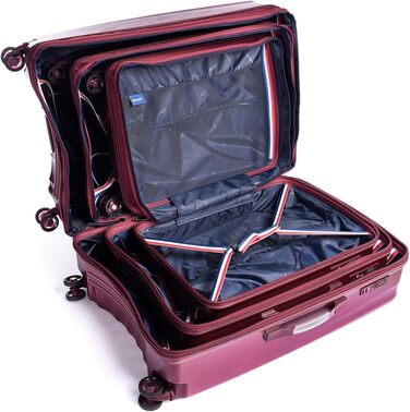 ABISTAB VERAGE Kinetic 4-Wheel Trolley Large Lightweight - L-76cm, 106-127L Expandable, TSA Lock, ABS/PC Hard Shell Suitcase, Travel Suitcase, Burgundy