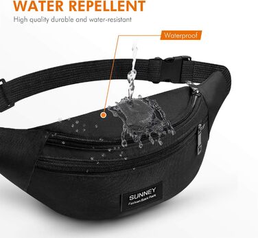 Поясна сумка SUNNEY для жінок та чоловіків, водонепроникна, з декількома кишенями, регульованим ременем. Підходить для спорту, подорожей, бігу, піших прогулянок та велоспорту