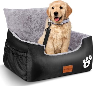 Pet Car Seat for 2 Small Dogs - Washable & Adjustable, 55x30x30cm