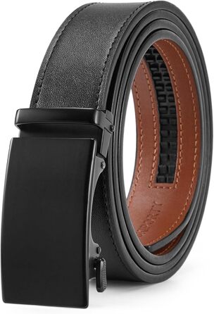 Чоловічий шкіряний ремінь на пряжці, 3,5 см, регульований, для джинсів, зручна посадка 32-38W, чорний