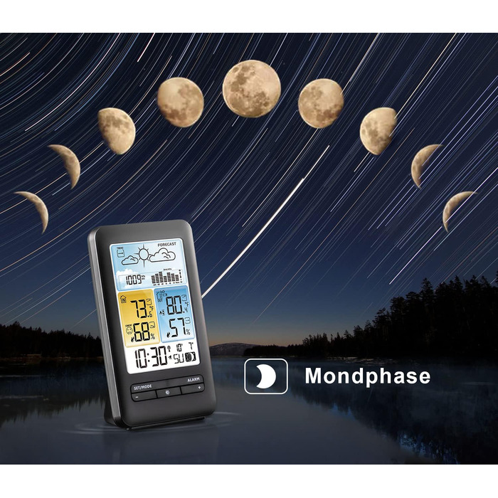Pool Thermometer Funk: Digital pool and pond thermometer with LCD radio receiver, IPX8 (Water thermometer radio, pond thermometer radio, underwater)… (WScolor1ST)
