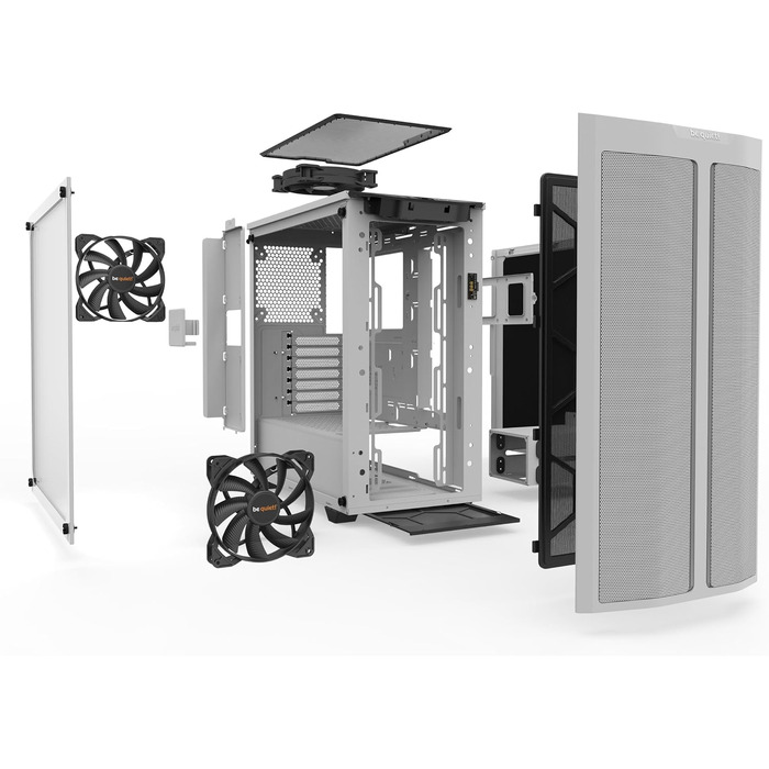 Корпус для ПК be quiet! Pure Base 500DX White, 3 вентилятори Pure Wings 2, ARGB підсвітка, підтримка радіаторів до 360мм, загартоване скло, білий