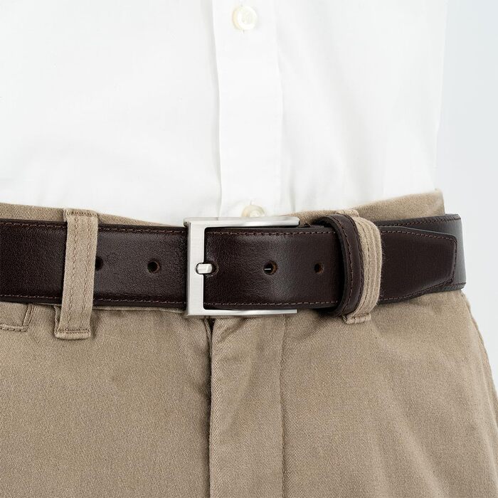 Чоловічий шкіряний ремінь Lindenmann, 35 мм, колір коричневий