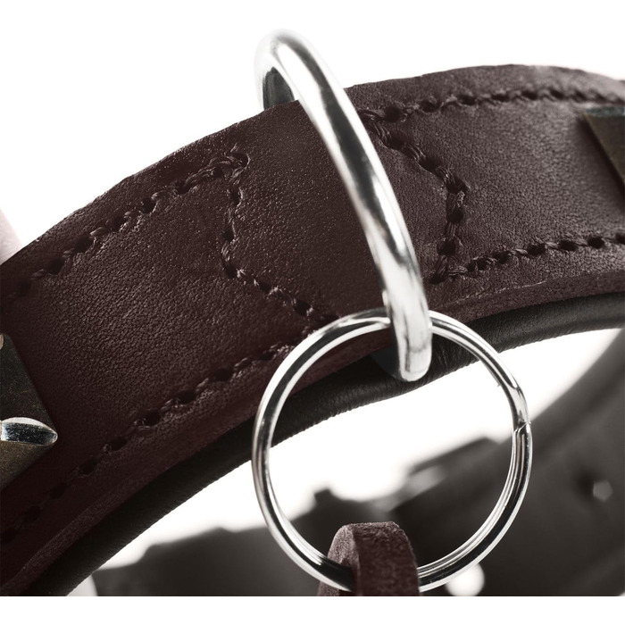 Нашийник для собак Hunter Larvik, шкіряний, елегантний, комфортний, розмір M, темно-коричневий/чорний, 50 (S-M)