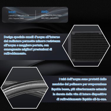 TR AQUA Elite 360 ARGB: водяне охолодження CPU з 3 вентиляторами PWM, 1550RPM, для AMD/Intel