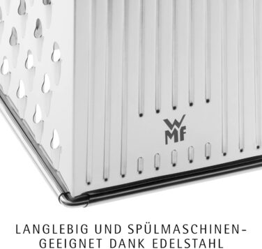 Тёрка кухонна WMF Gourmet Vierkantreibe, 8 x 24 см, нержавіюча сталь, 4 поверхні, для овочів та картоплі, Cromargan, придатна для миття в посудомийній машині