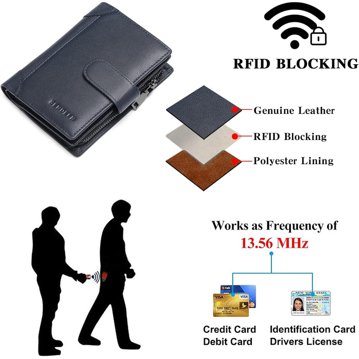 SENDEFN Wallet for Men RFID Protection Men's Wallet Leather Multifunctional Wallets, ID & Card Holders for Men