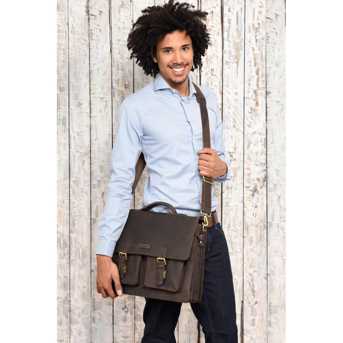 Сумка для ноутбука Leabags зі шкіри 15