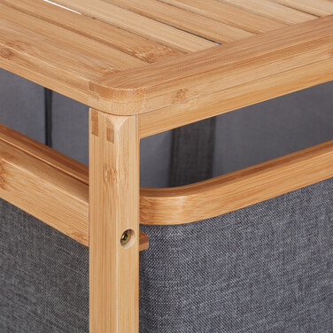 Relaxdays Laundry Basket Shelf Bamboo