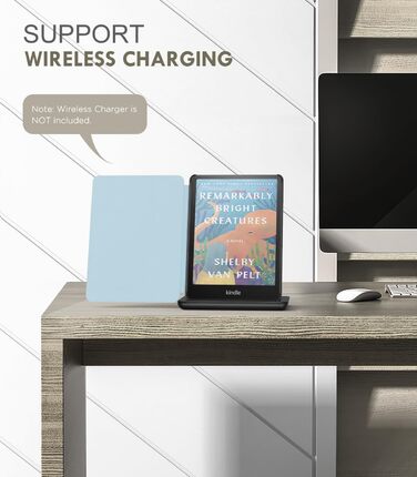 Чохол MoKo для Kindle Paperwhite 12-го покоління (2024) та Kindle Colorsoft Signature Edition (2024), PU шкіра, авто-сон/пробудження, сірий ліс (сніговий метелик)