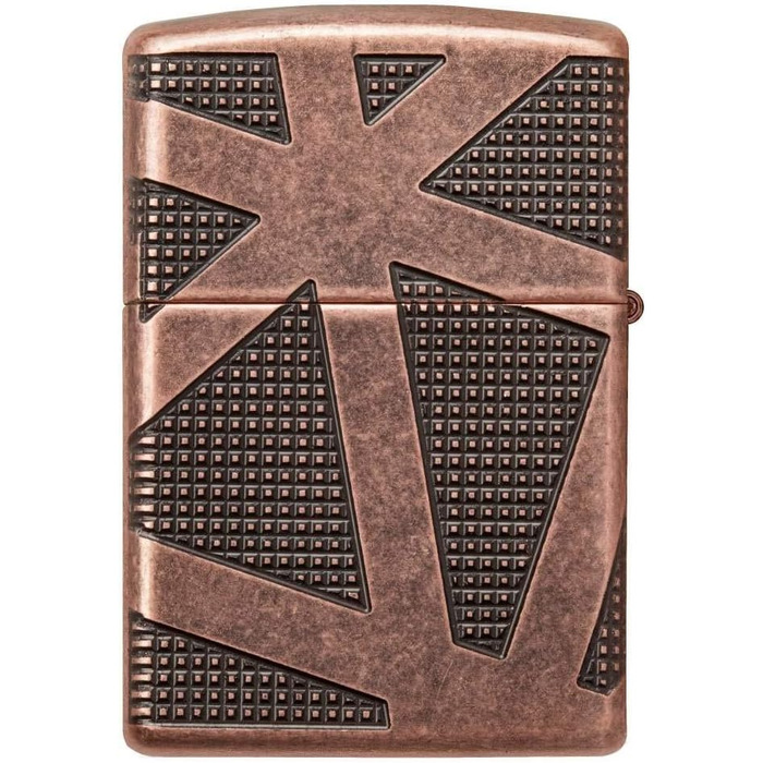 Zippo Armor Lighter, Antique Copper, Geometric Design, 360, One Size
