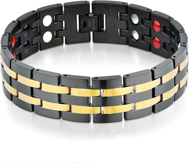 Магнітне браслет для чоловіків JewelryWe з нержавіючої сталі - терапевтичний ефект, великий, важкий, широкий, з ланцюговими зв'язуваннями. Ідеальний подарунок на День батька