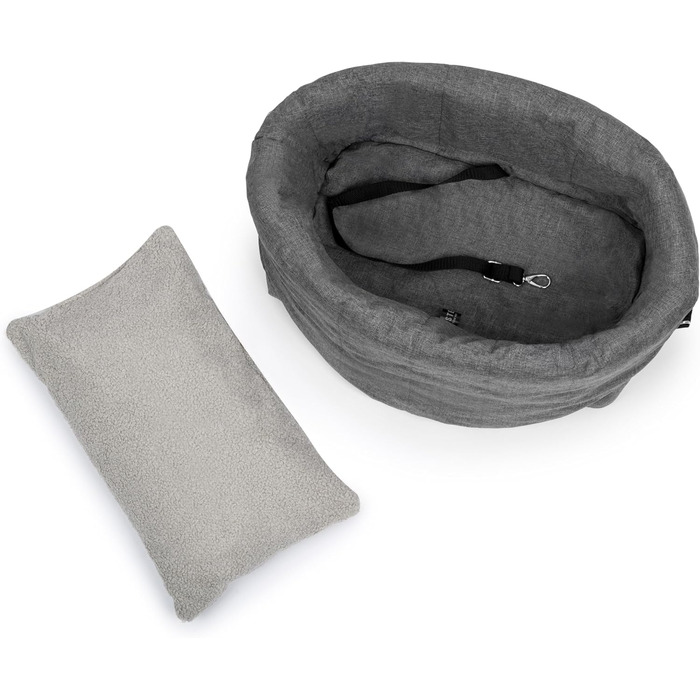 Сумка-переноска для собак та котів Petsen 3в1 – автокрісло, переноска, сумка – ручної роботи в ЄС – з подушкою (сіра)