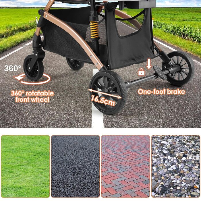 Візок для собак Mamizо 3 в 1: візок, переноска, сумка, до 20 кг, сірий