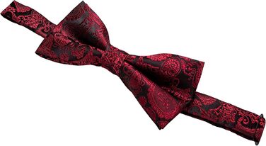 Набір краватки, кишенькового хустинки та запонок JEMYGINS Paisley для чоловіків, темно-червоний