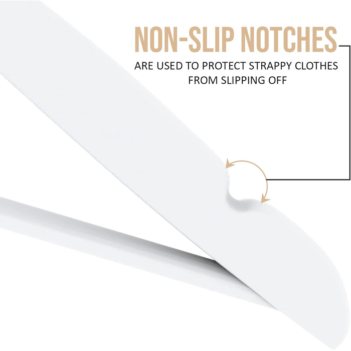 20 шт. плічок для штанів та одягу Utopia Home з дерев'яною перекладиною, білі. Стабільне та тонке виконання для пальто, костюмів, штанів та курток.