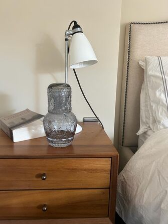 Curator Home Vintage Glass Carafe with Lid & Matching Drinking Glass – 750 ml Capacity – Elegant Glass Jug for Water, Juice, or Wine – Stylish Home Decor for Kitchen or Dining Room (gray)