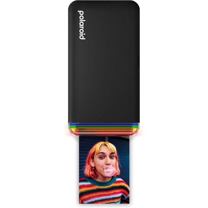 Polaroid Hi-Print 2-ге покоління: Bluetooth фотодрук, кишеньковий принтер 2x3, чорний (з фільм-пакетом)