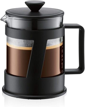 Bodum CREMA Френч-прес для приготування кави, 0.5 л, нержавіюча сталь, чорний