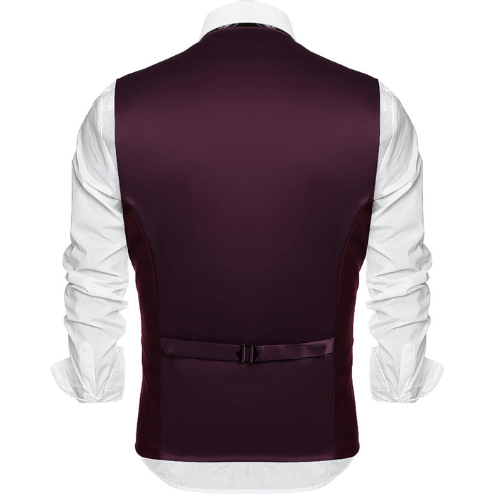 COOFANDY Жилет чоловічий під костюм, V-подібний виріз, формальний, для весілля, класичний, приталений, елегантний, для бізнесу, для вечірки (M, Бордовий)