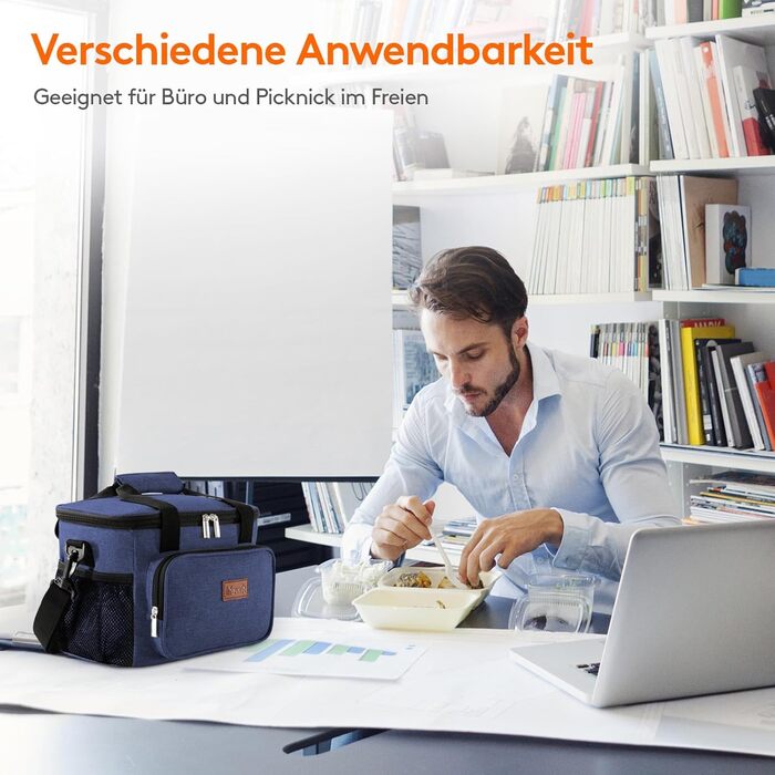 Сумка-холодильник LifeWit 15L, 24 відділення, червона (для їжі, пікніків, подорожей)