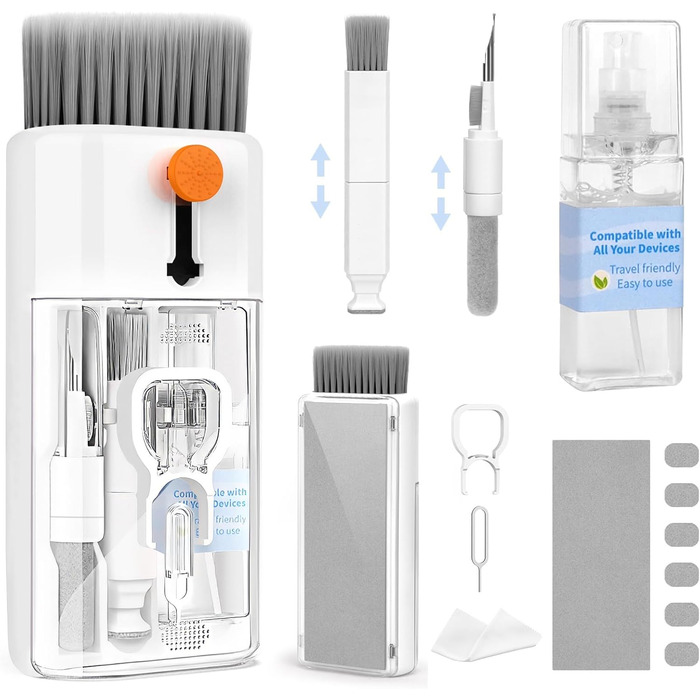 Набір для чищення клавіатури 12 в 1: очищувач екрану, щітка, для iPhone, MacBook, PC, камери