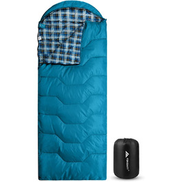 Спальний мішок Forceatt 3-4 сезони, -5°C, фланель та поліестер для дорослих, водонепроникний, теплий, для кемпінгу, відпочинку на природі та холодних умов. 10° поліестер, тафта, колір 