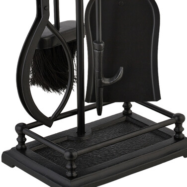 Relaxdays 5-Piece Fireplace Tool Set in Black