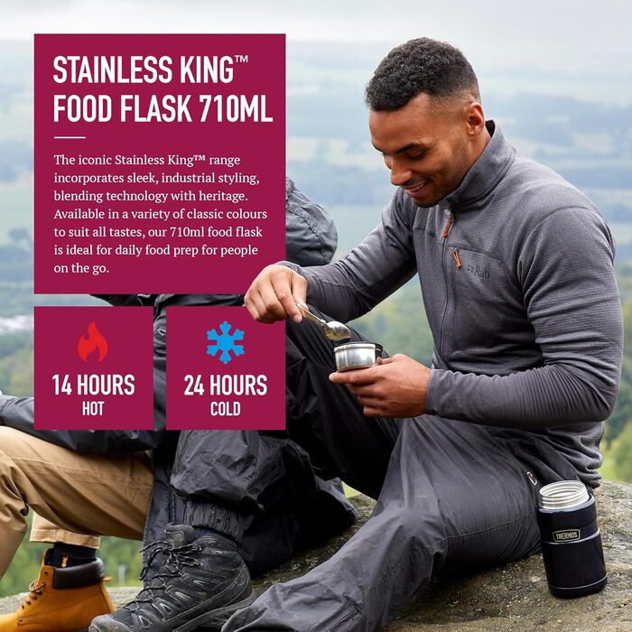 Термос з нержавіючої сталі, малинового кольору, 710 мл, Thermos