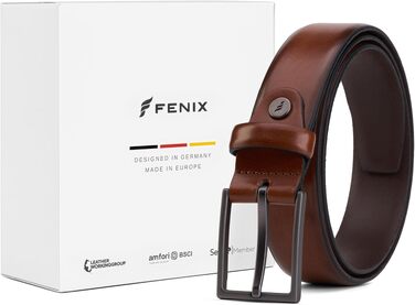 Чоловічий ремінь FENIX LOS ANGELES з нікель-вільною пряжкою, 30 мм, еластичний та регульований, для костюмів та джинсів (Desert Cognac, 85)