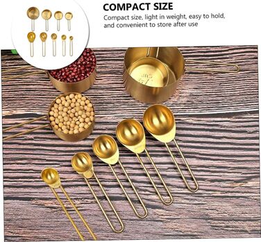 DECHOUS 3-Piece Measuring Spoon Set Stainless Steel Measuring Cup for Moving In, Christmas Gift, Christmas Presents, Paper, Mini, Professional Measuring Cup, Baking Accessories, Stainless Steel, Golden