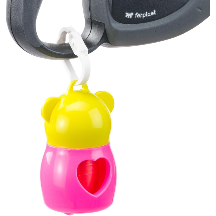 Лійка для собак Ferplast Flippy TECH, чорна, для собак середніх порід до 25 кг, витягувана стрічка 3 м