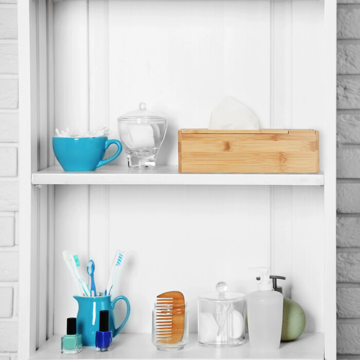 Relaxdays Bamboo Touchless Soap Dispenser with 2 Compartments