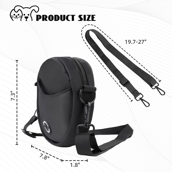 Сумка для ласощів для собак, велика місткість, з дозатором для пакетів, Leckerlibeutel