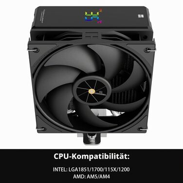 Кулер для процесора Thermalright Assassin X 120R Digital Black, 120мм PWM вентилятор, цифровий дисплей, сумісність з AM4/AM5, Intel LGA1700/1851/1200/115X