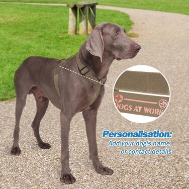 Нашийник для собак FeimaX для великих порід, тактичний, дихаючий, зручний, міцний, безпечний, хакі (M)