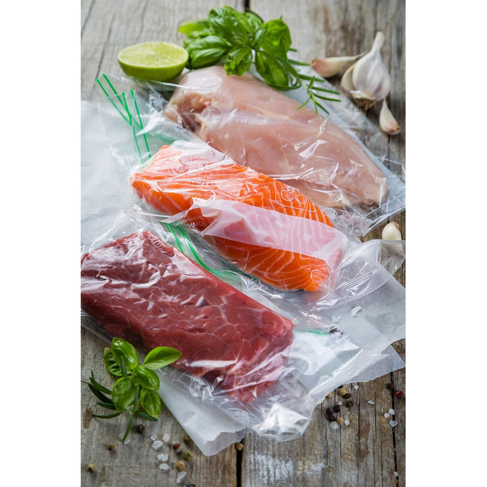 Професійний вакуумний пакувальник Maxxo VM Profi з подвійною зварювальною лінією, 20 л/хв, 900 мбар, для пакування продуктів харчування, з нержавіючої сталі