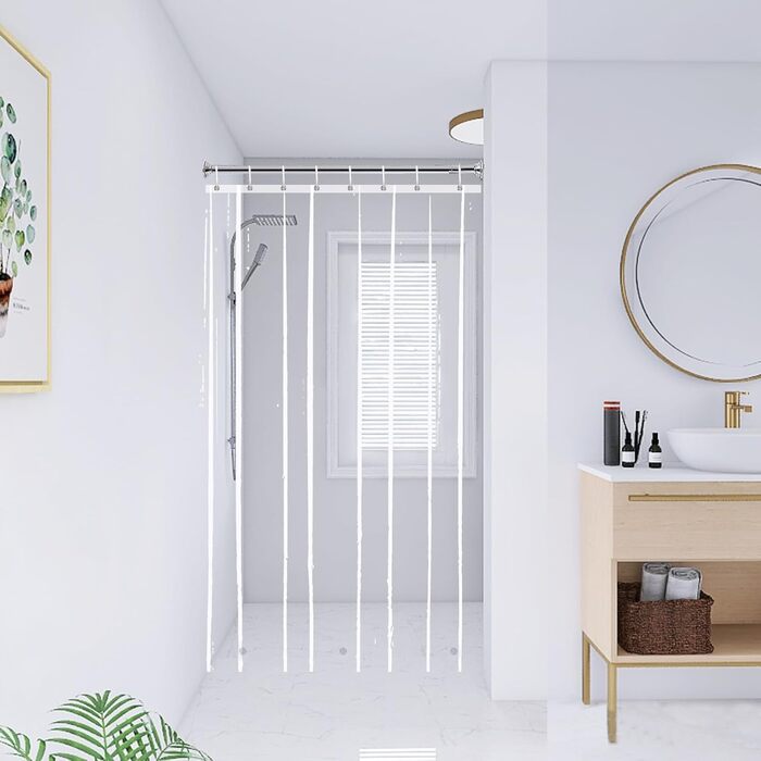 Прозорий душовий завіс YISURE 120x200 см з магнітами, водонепроникний, для ванни