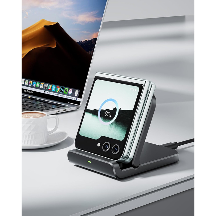 Бездротова зарядка SwanScout для Samsung Galaxy Z Flip 7/7 FE, 6/5/4/3 та Moto Razr 60/50/40 (Ultra), SwanScout 501S (чорний)