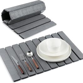 Килимок для сушіння посуду Stein Diatomit 30x40 см, швидковисихаючий, сірий
