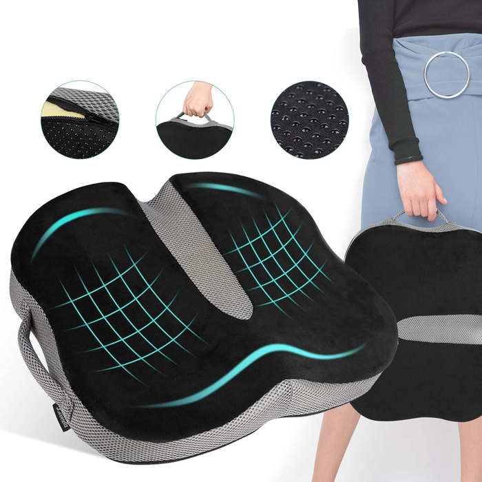 Ортопедична подушка для сидіння з ефектом пам'яті (Memory Foam) для розвантаження куприча