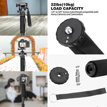 Штатив Koolehaoda MP286C з вуглецевого волокна, 6-секційний, компактний, до 10 кг