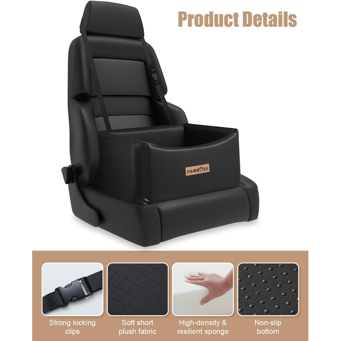 Автокрісло для собак - безпечне та зручне автоліжко для маленьких та середніх собак до 35 кг, з ременем безпеки та водонепроникним покриттям