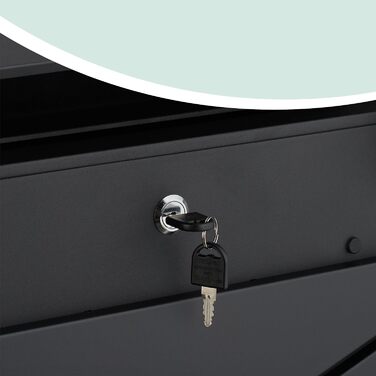 Поштовий ящик Relaxdays з газетницею, чорний, DIN C4, 37x37x11 см, вологостійкий, 4 ключі