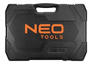 Набір інструментів NEO TOOLS: торцеві головки та ключі, 220 предметів, 1/2