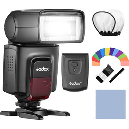 Спалахувач Godox TT560II для камери: універсальний, GN38, з бездротовим випромінювачем, сумісний з Canon, Sony, Nikon, Panasonic, Olympus, Pentax