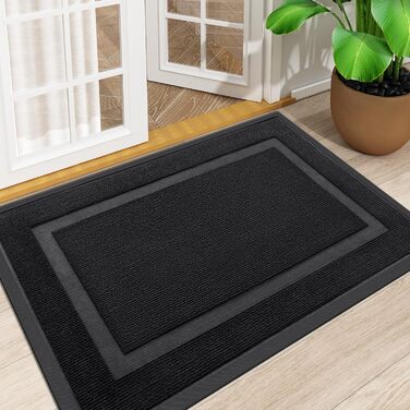 Килимок Homaxy для дому та вулиці, антиковзаючий, миючий, 40x60 см / 80x120 см, чорний