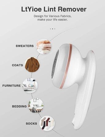 Електричний видальник для одягу Fusselschneider з кабелем, подвійним захистом, безпечним замиканням та щіткою для чищення різних тканин (Рожевий)