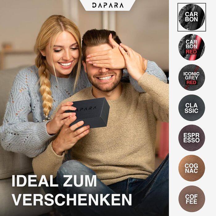 Чоловічий гаманець DAPARA з RFID-захистом | Тонкий гаманець для чоловіків з відділом для монет | Гаманець-картхолдер на 12 карт | Чоловічий гаманець з карбону - чорний