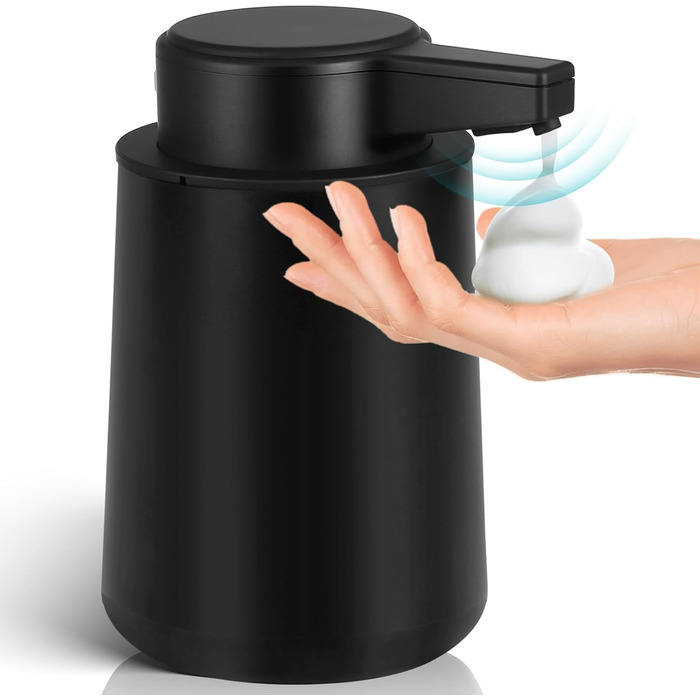 Phneems Soap Dispenser Automatic Foam Soap Dispenser Electric Soap Dispenser With Sensor 250ML Soap Dispenser Automatic USB Rechargeable IPX5 Waterproof FOR Bathroom Kitchen Black